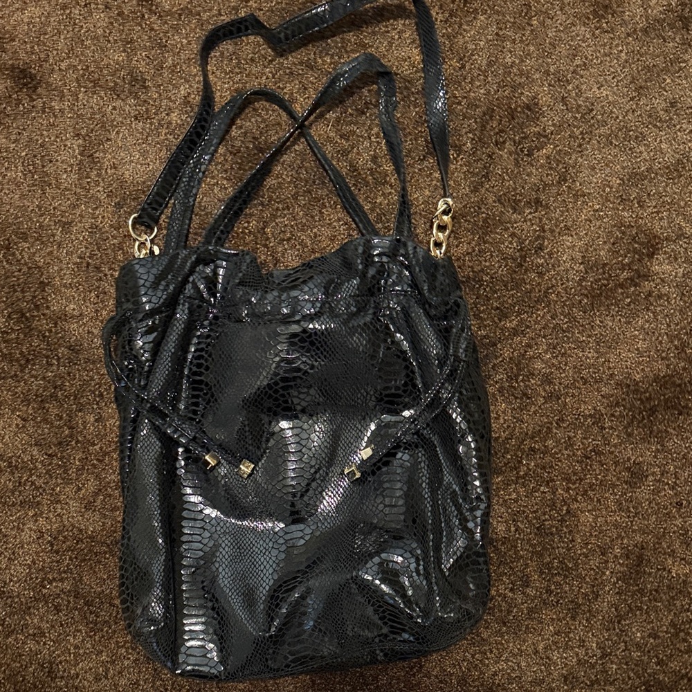 Michael Kors Black Faux Snake Skin Purse